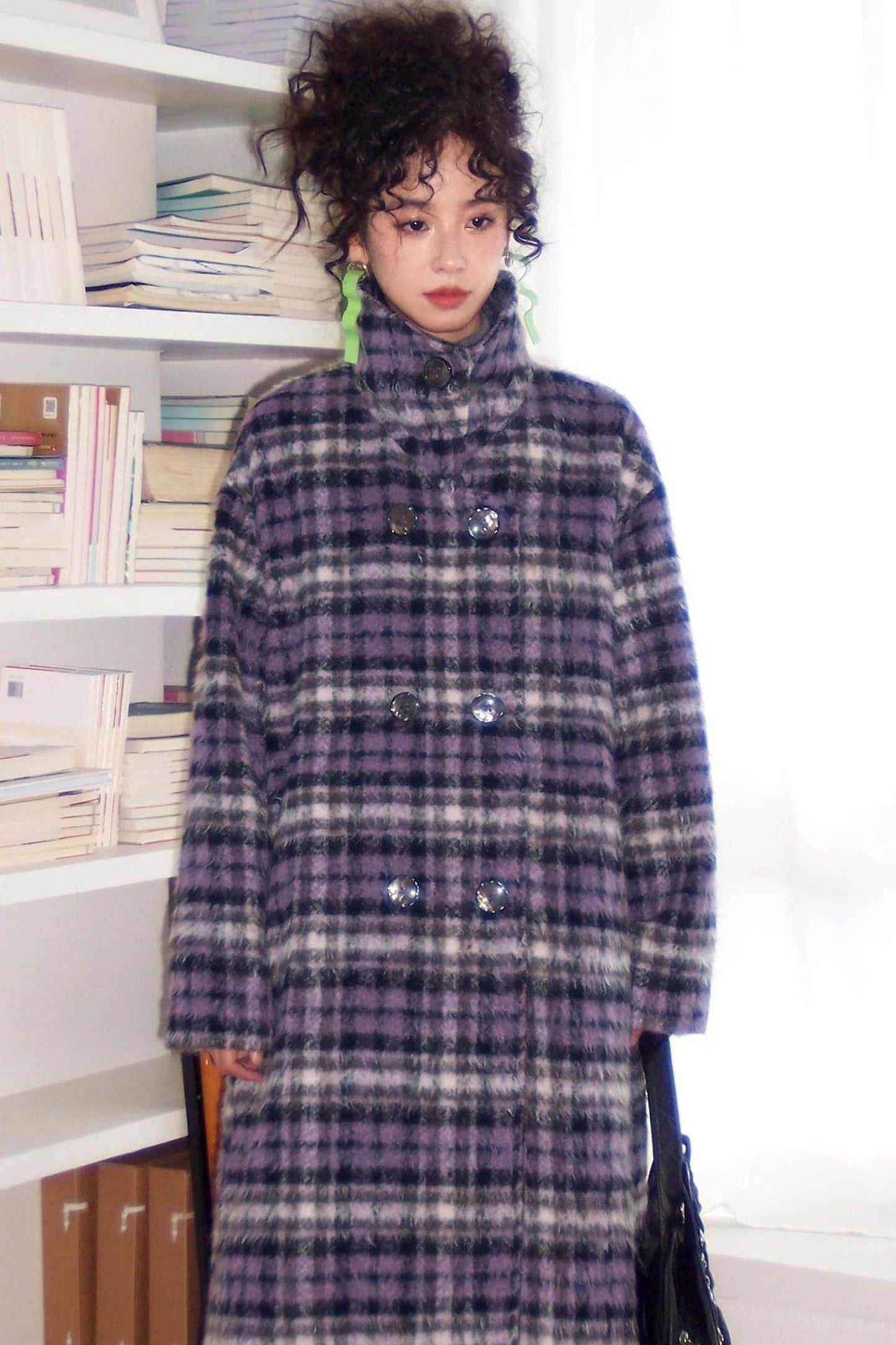 Plaid Woolen Winter Coat