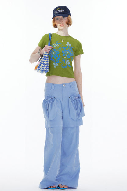 Sky Blue Straight Leg Pants