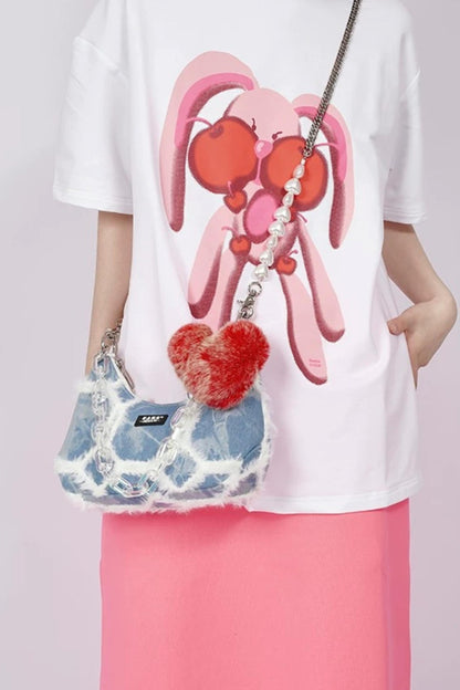 Y2K Retro Denim Shoulder Bag