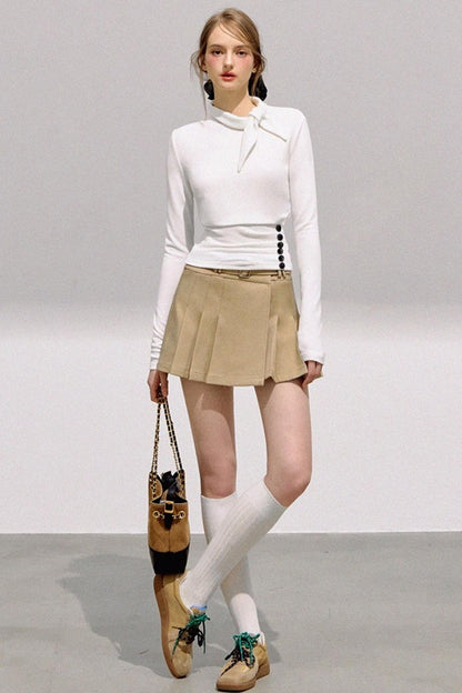 Mint Asymmetrical Button Knitwear