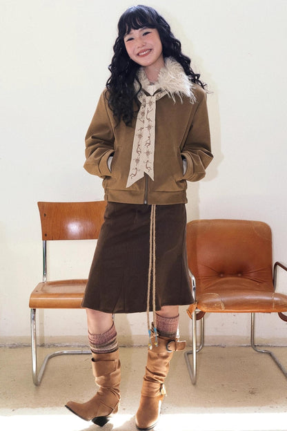 Before Sunrise Fur Collar Jacket