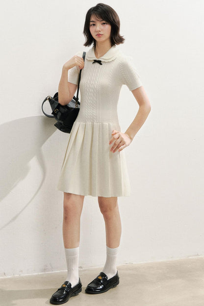Slim Knit Pleated Dress
