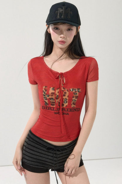 Spicy Print Cutout T-Shirt