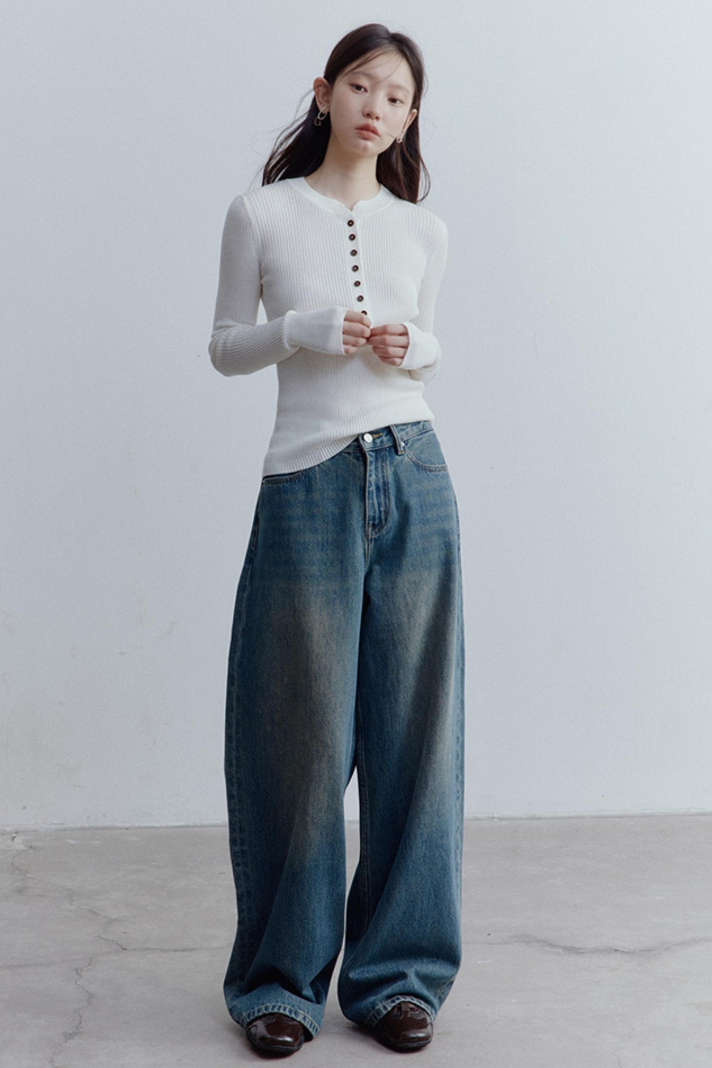 Restless Blue Wide-leg Denim Jeans