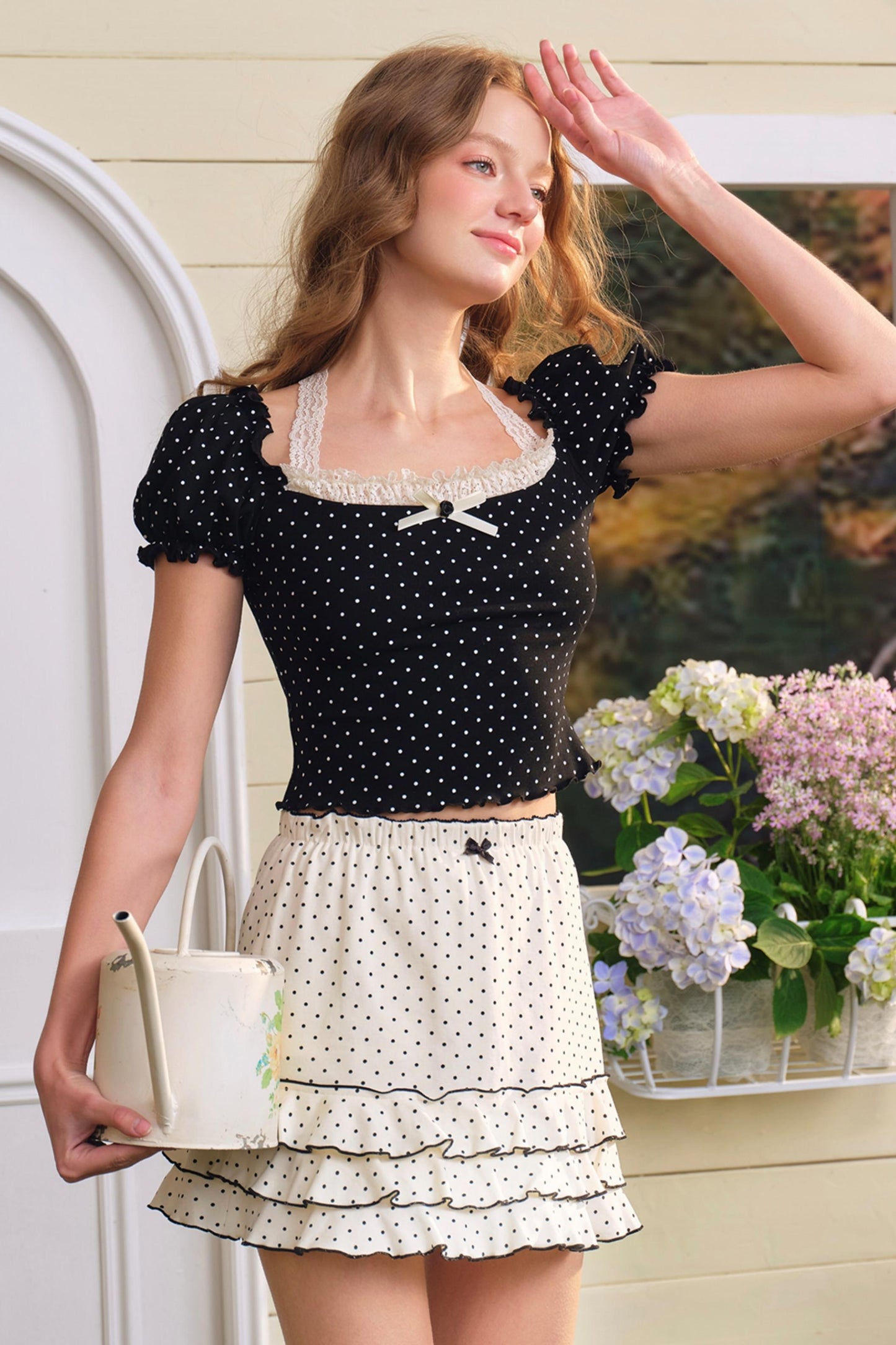 Floral One-Shoulder Top & Skirt Set-Up