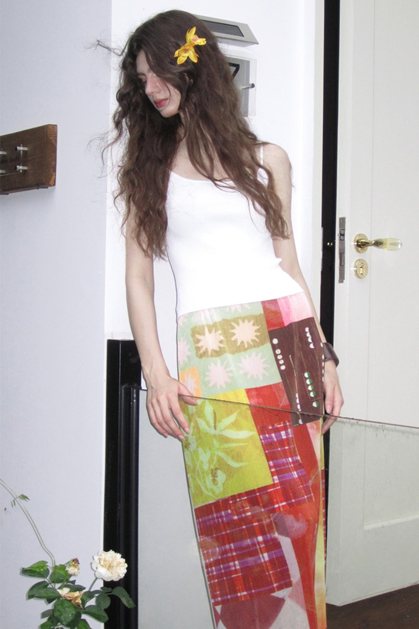 Sunset Tide Line Pleated Skirt