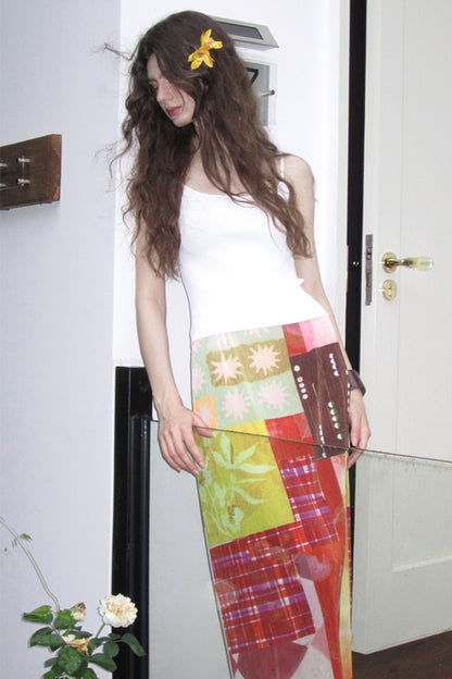 Sunset Tide Line Pleated Skirt