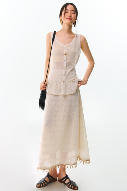 Shards Sequin Ruffled Top