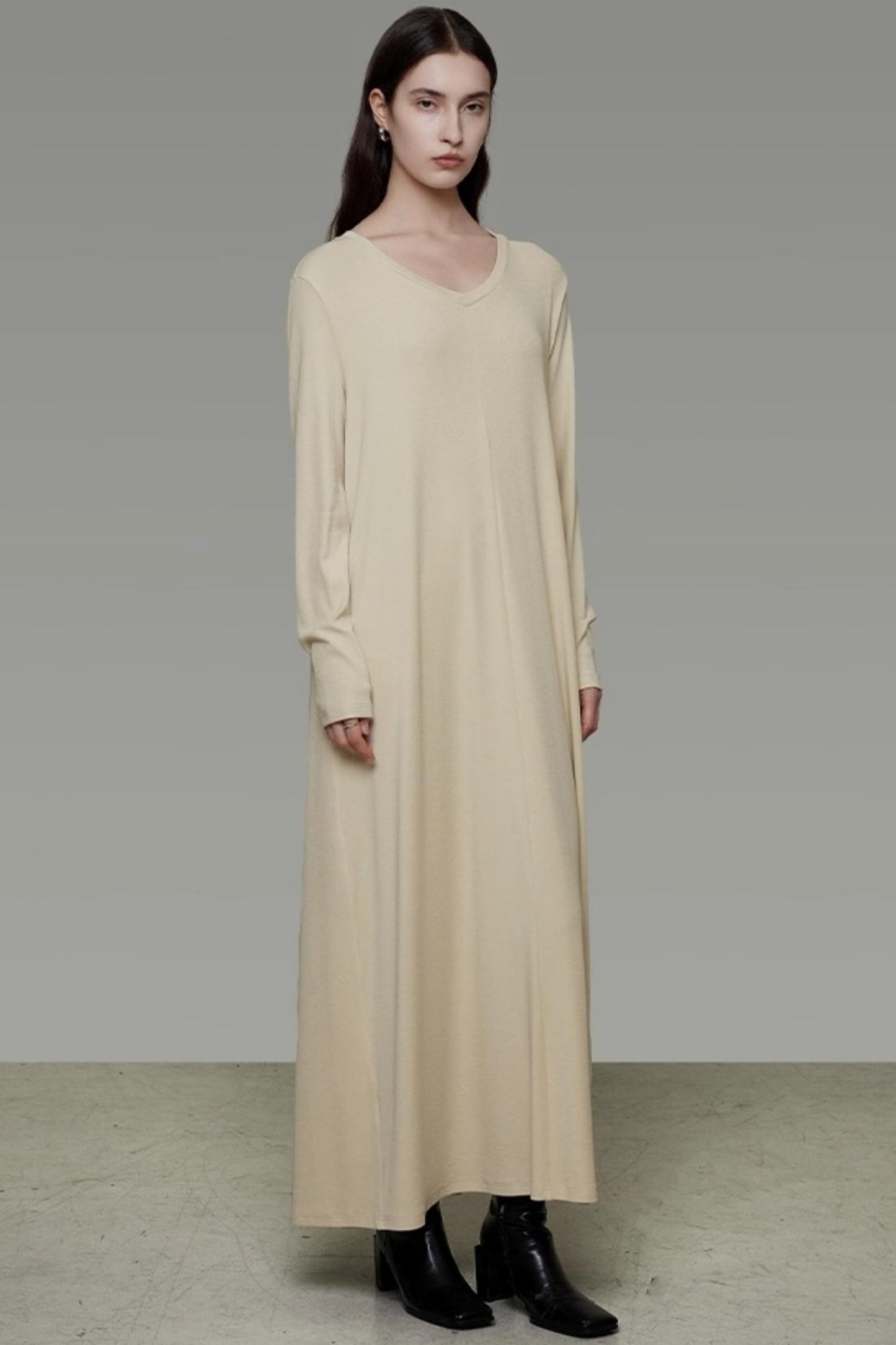 Smooth Wide Neck Straight Dress