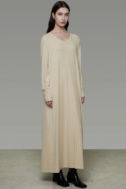 Smooth Wide Neck Straight Dress