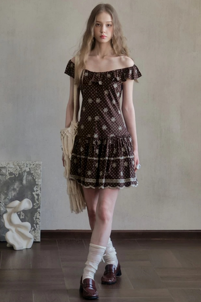 Embroidered One-Shoulder Dress