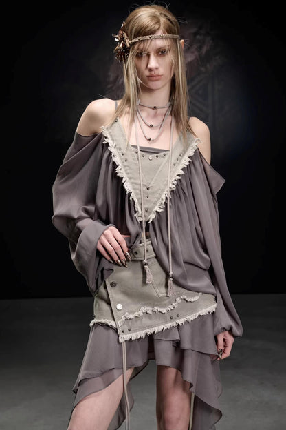 Wilderness Breeze Chiffon Blouse Set