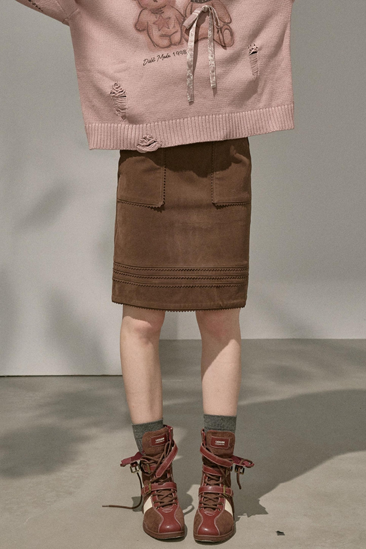 Winter Straight Leather Skirt