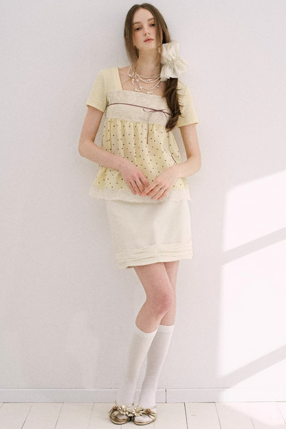 Retro French Babydoll Top