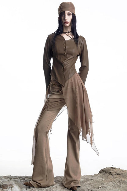 Urban Leather Flared Shirt