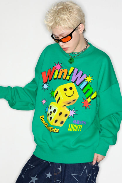 Smiley Dice Loose Sweat Top