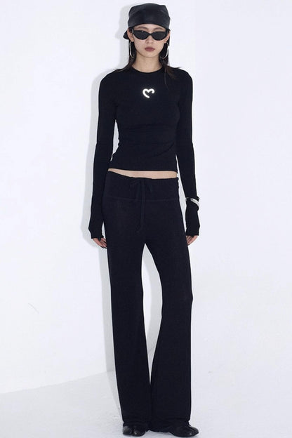 Love Black Base Layer Top