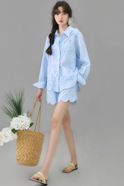 Flower Vine Long Sleeve Shirt Set-Up