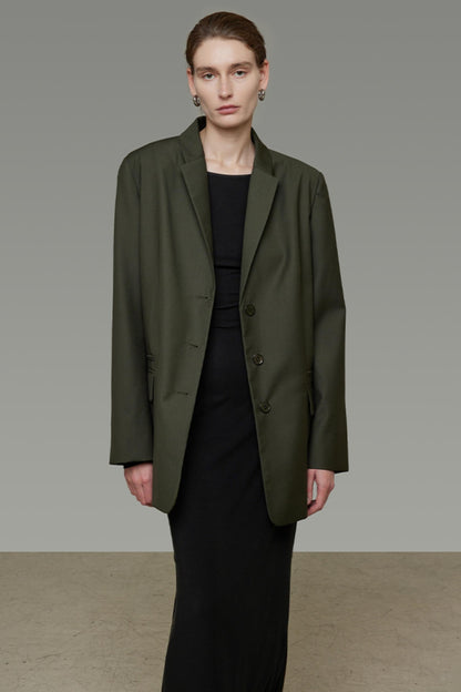 High-End Loose Pleated Coat Set-Up