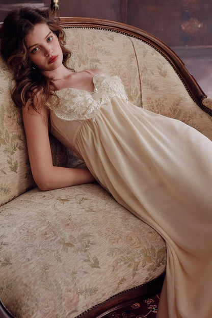 Lace Halter Nightgown Dress