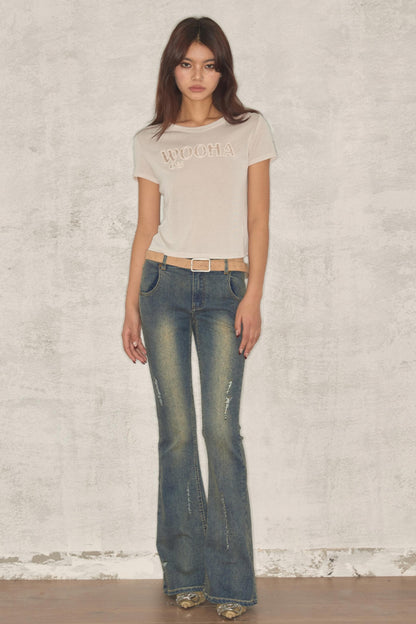 Retro Chic Distressed Skinny Jeans