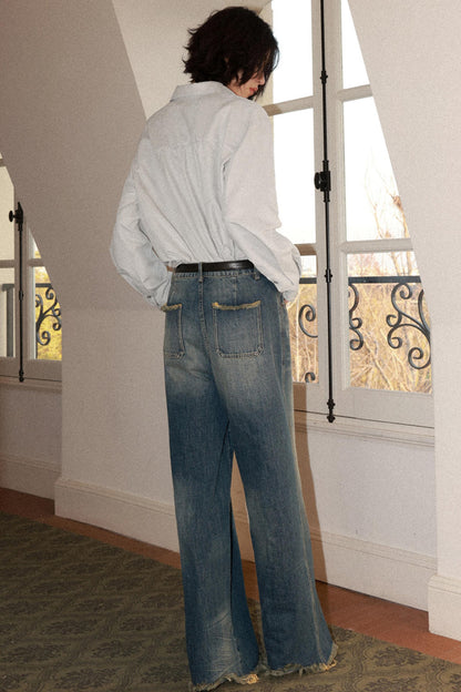 Vintage Whiskered Denim Pants