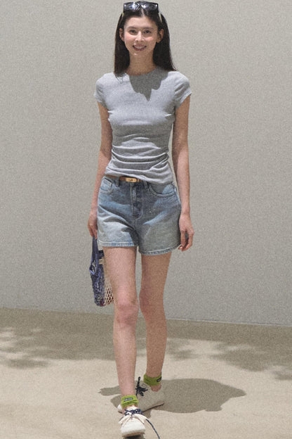 Vintage Skinny Denim Shorts