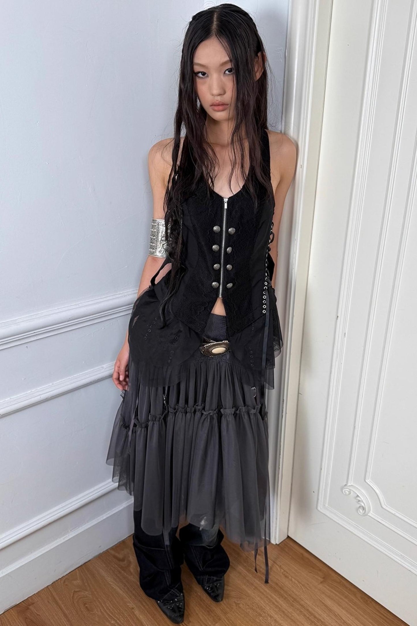 Yarn Stitched Vintage Fur Vest