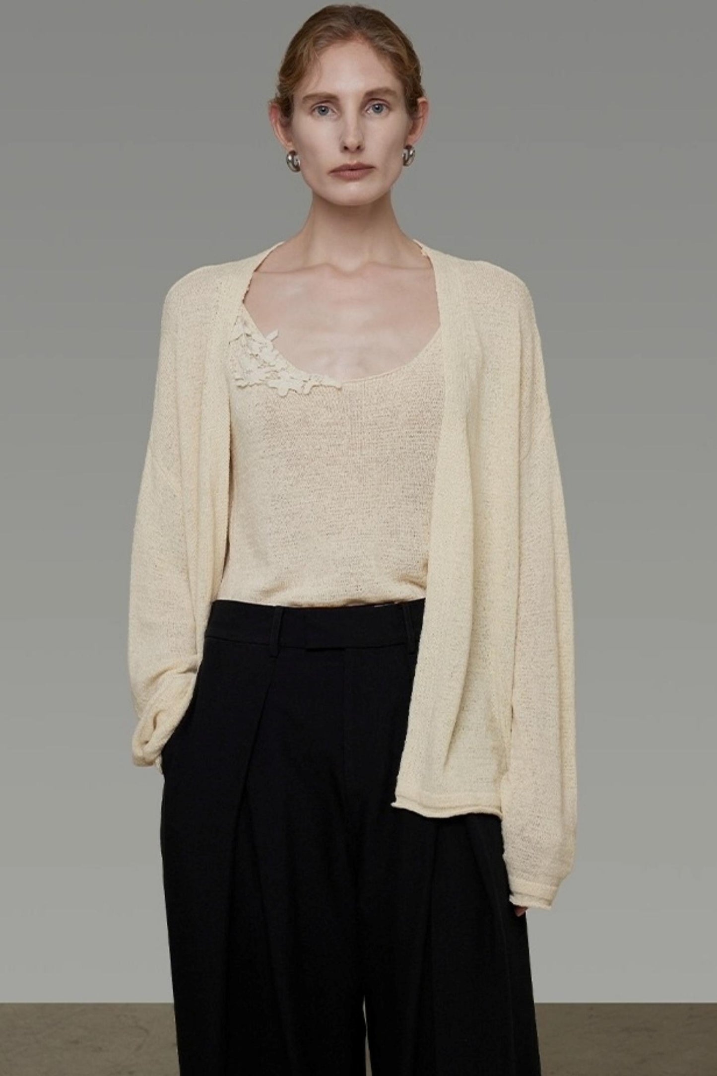 Knitted Suspender Two-Piece Top Set