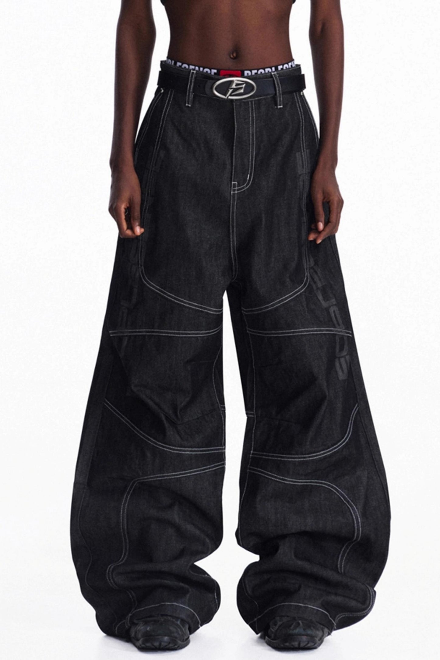 Red-Eared Wide-Leg Jeans