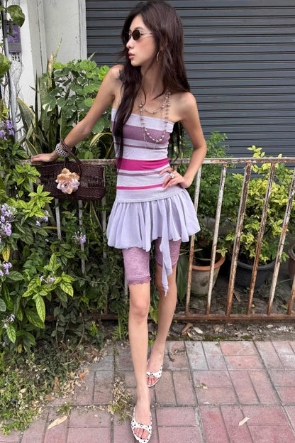 Slim Fit Striped Dress Set-Up