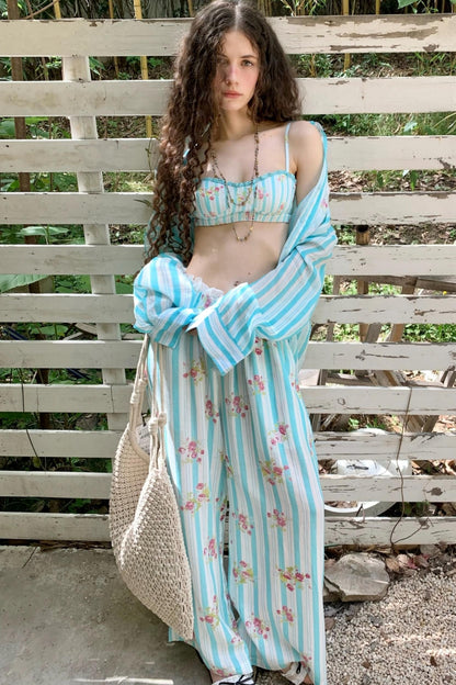 Sweet Blue Floral Plunge Sling Set-Up