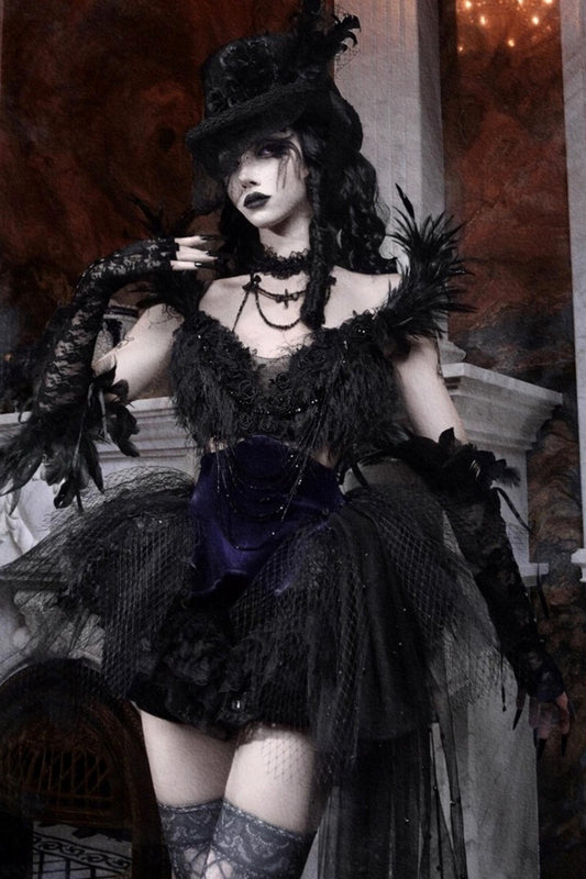 Diamond Feather Trailing Dress