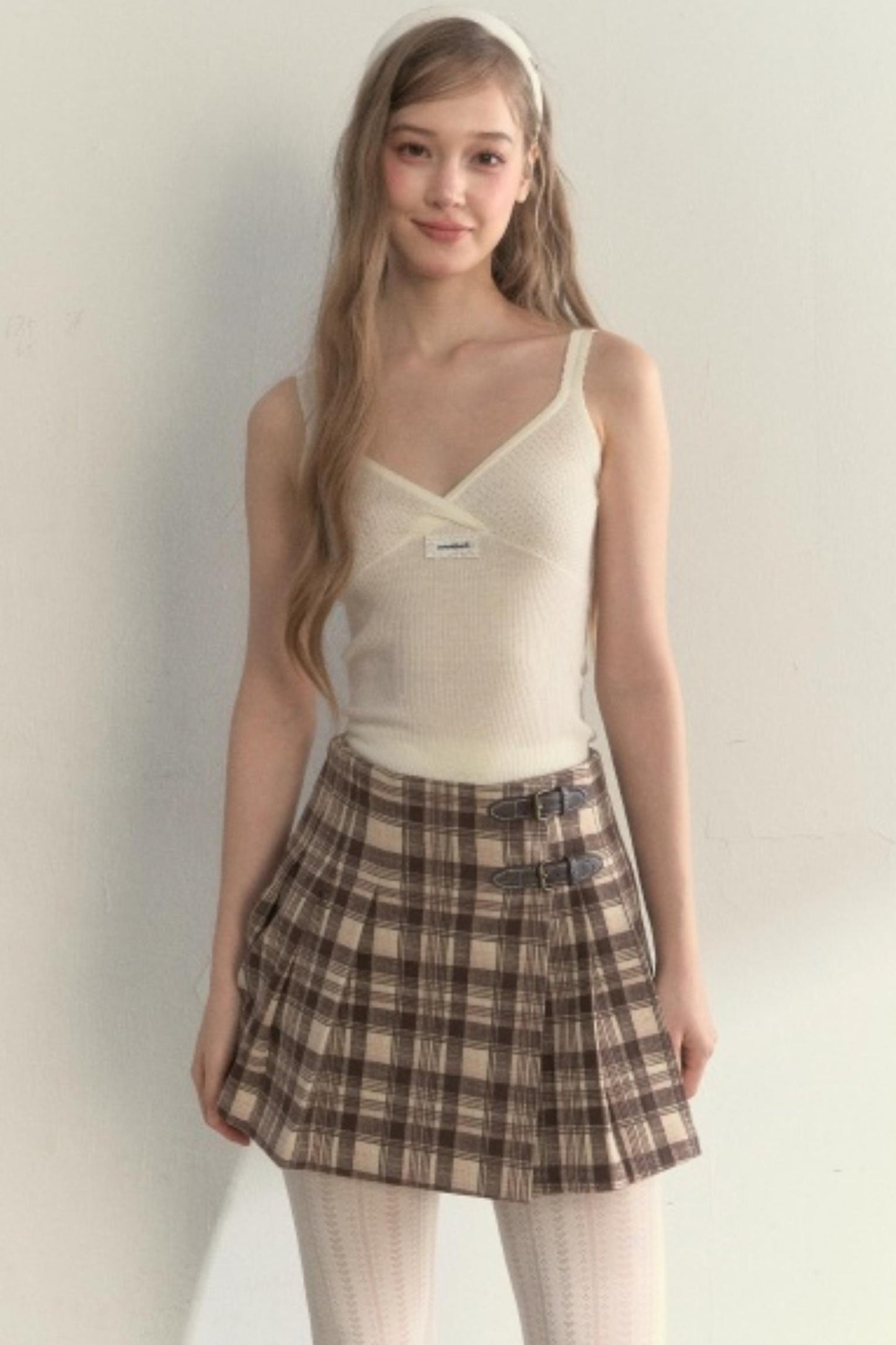 Retro Plaid Pleated Skirt