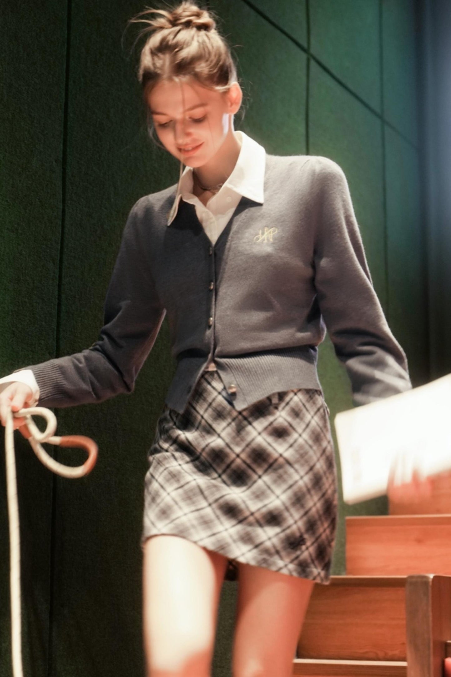 Plaid Tweed Mini Skirt