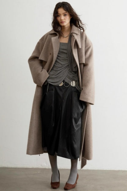 Retro Oatmeal Woolen Coat