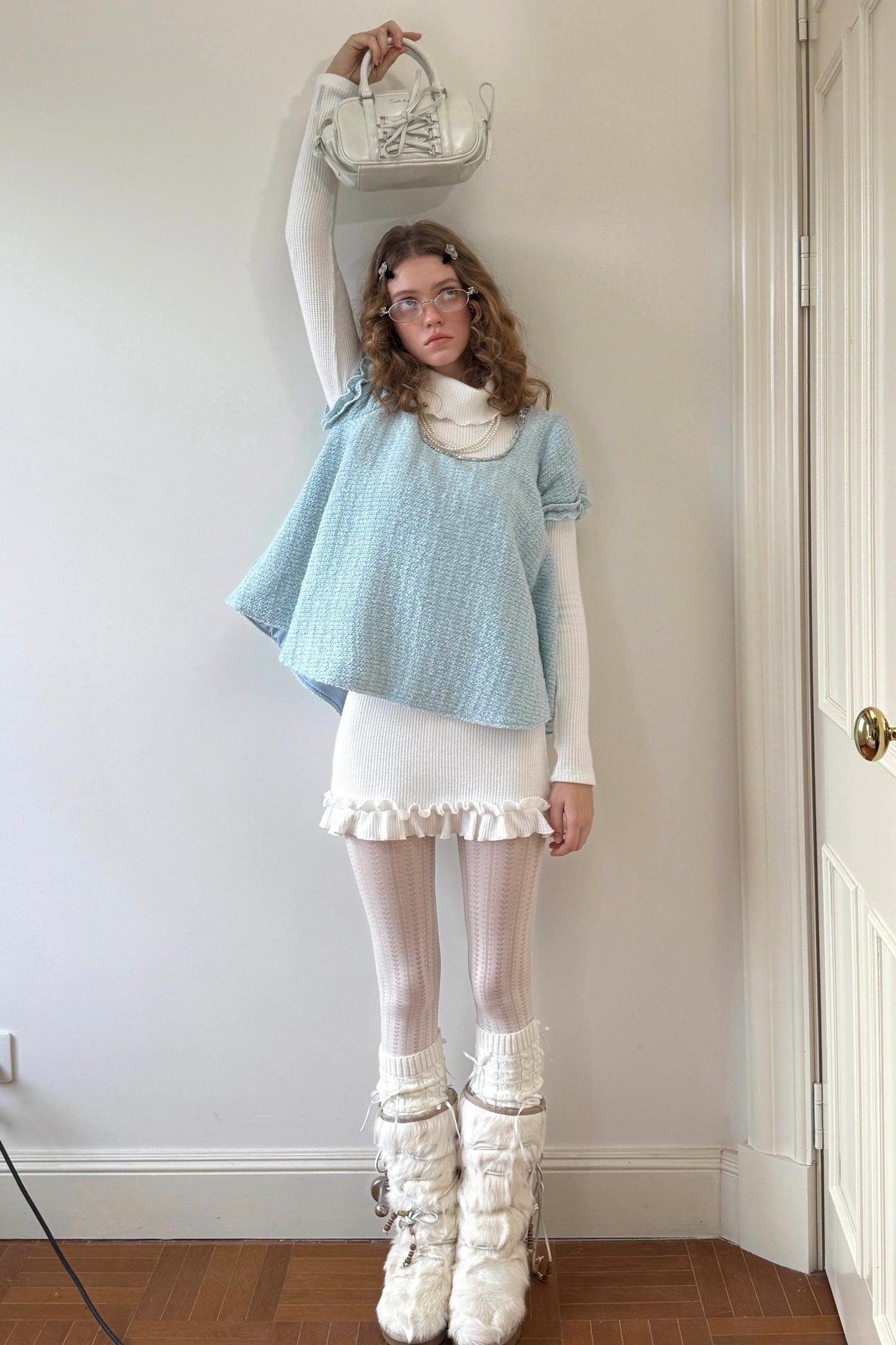 Tweed Bow-Detail Two-Piece Set