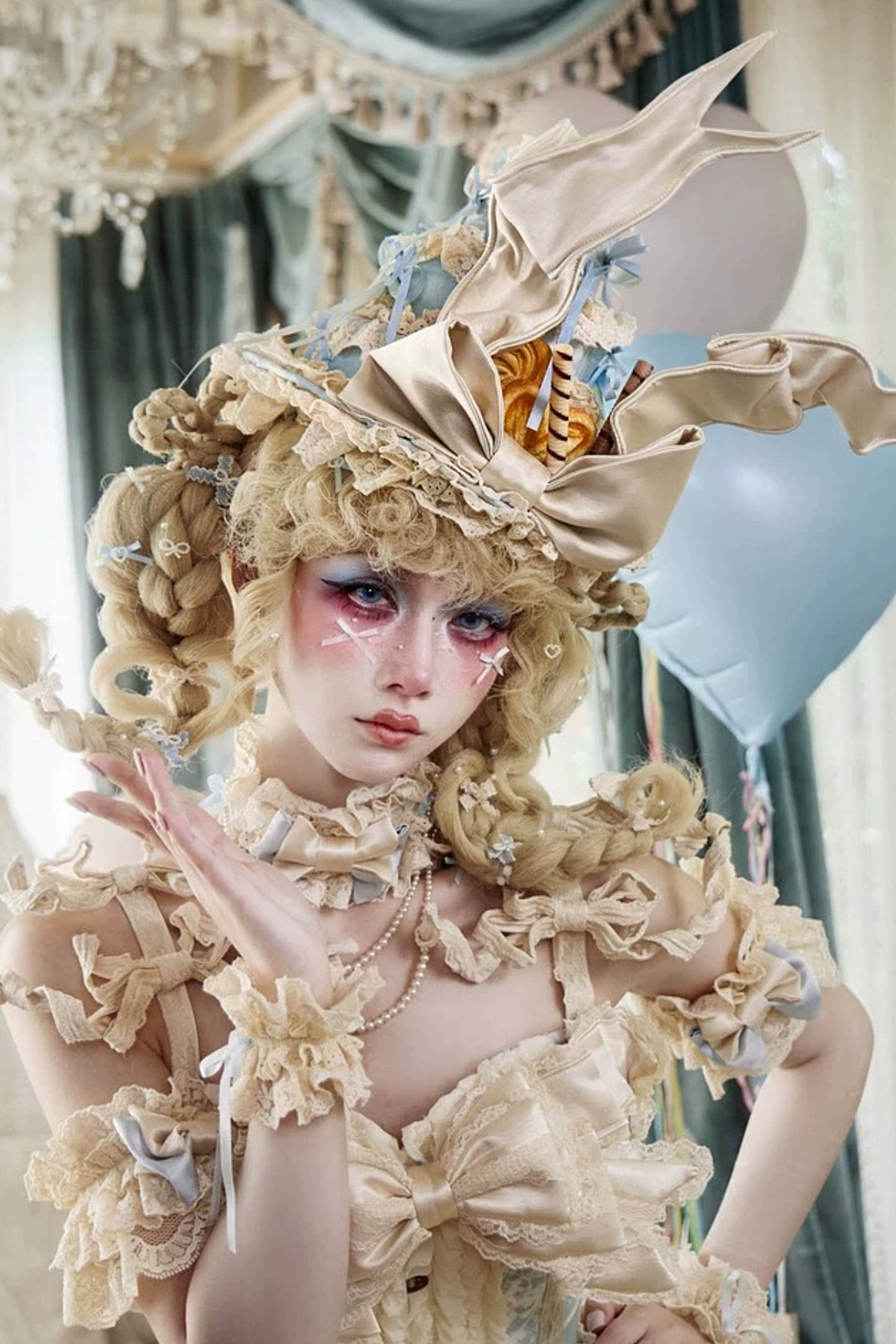 Chapeau crème vintage rococo