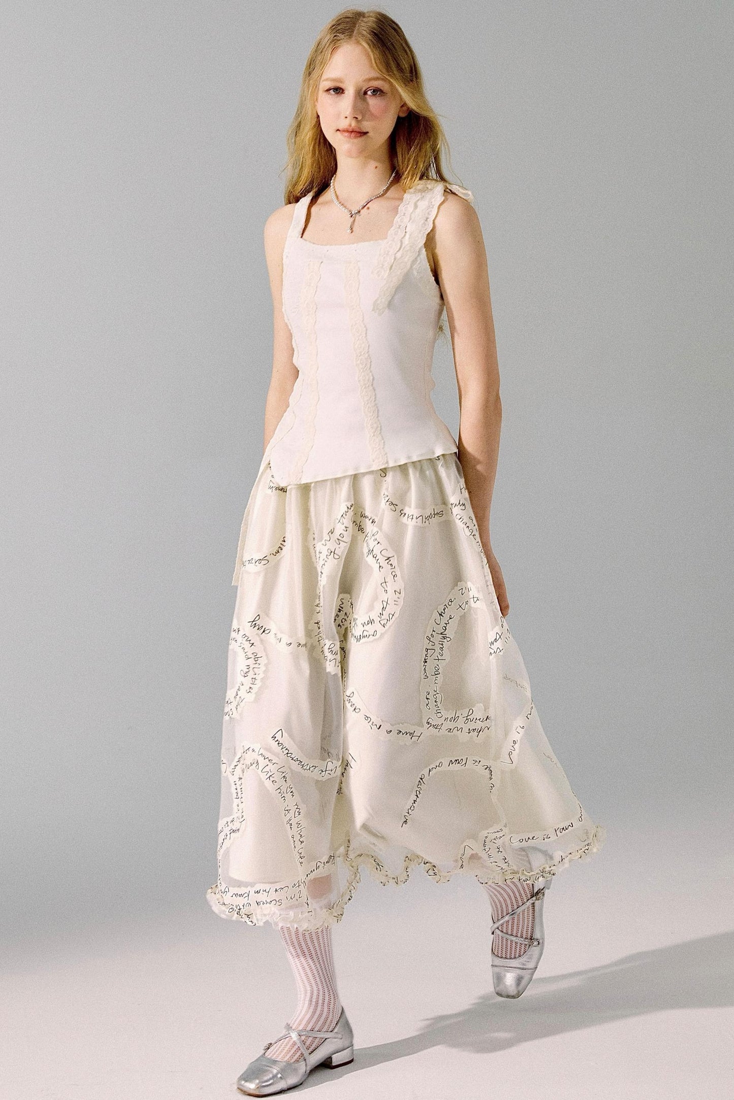 Lace Monogrammed Bustier Skirt