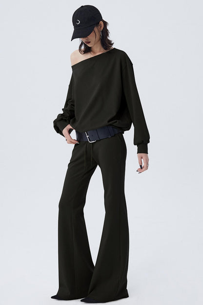 Ourhour Loose Long-Sleeved Sweatshirt
