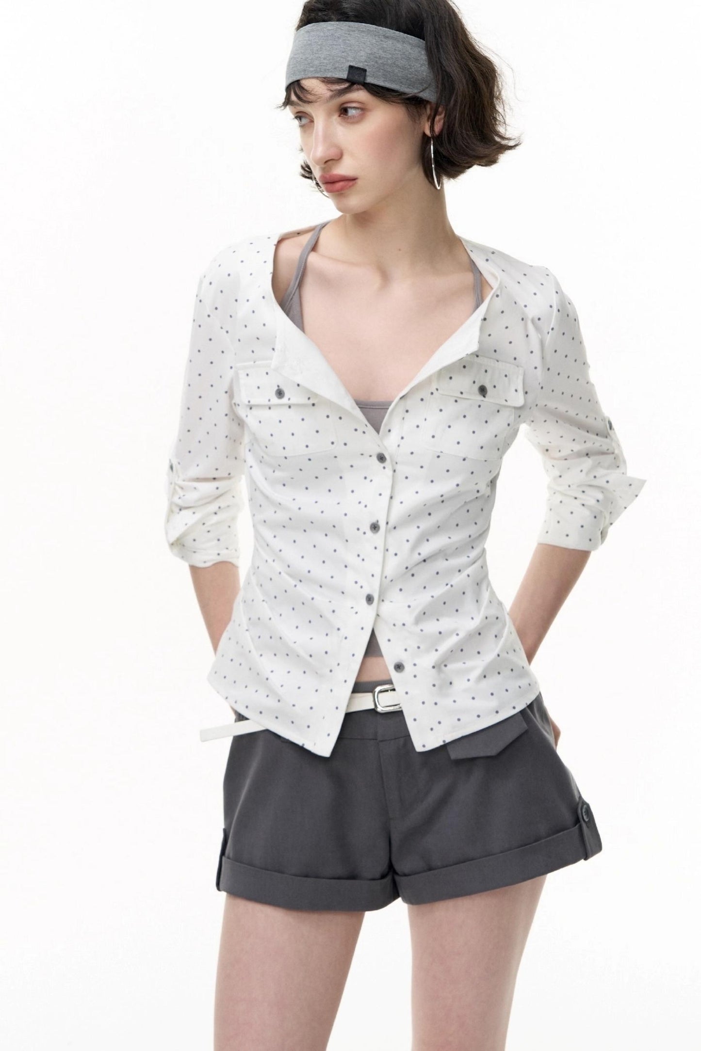 Retro Polka Dot Long Sleeve Shirt