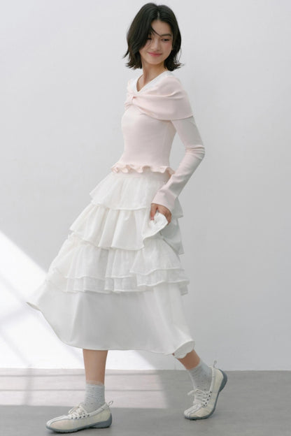 Cherry Blossom Bow Sleeve T-Shirt