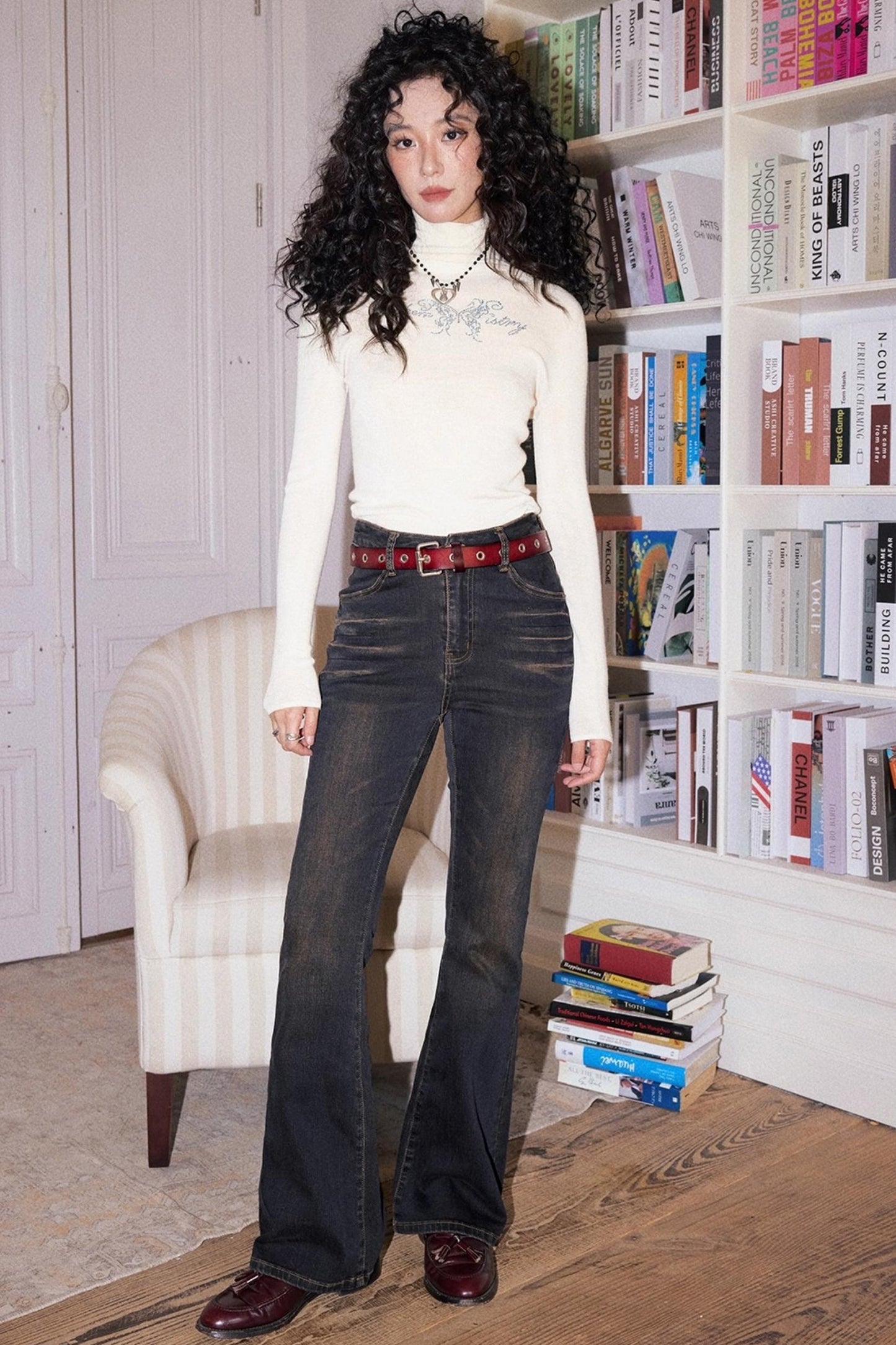 Autumn Retro Slim Denim Trousers