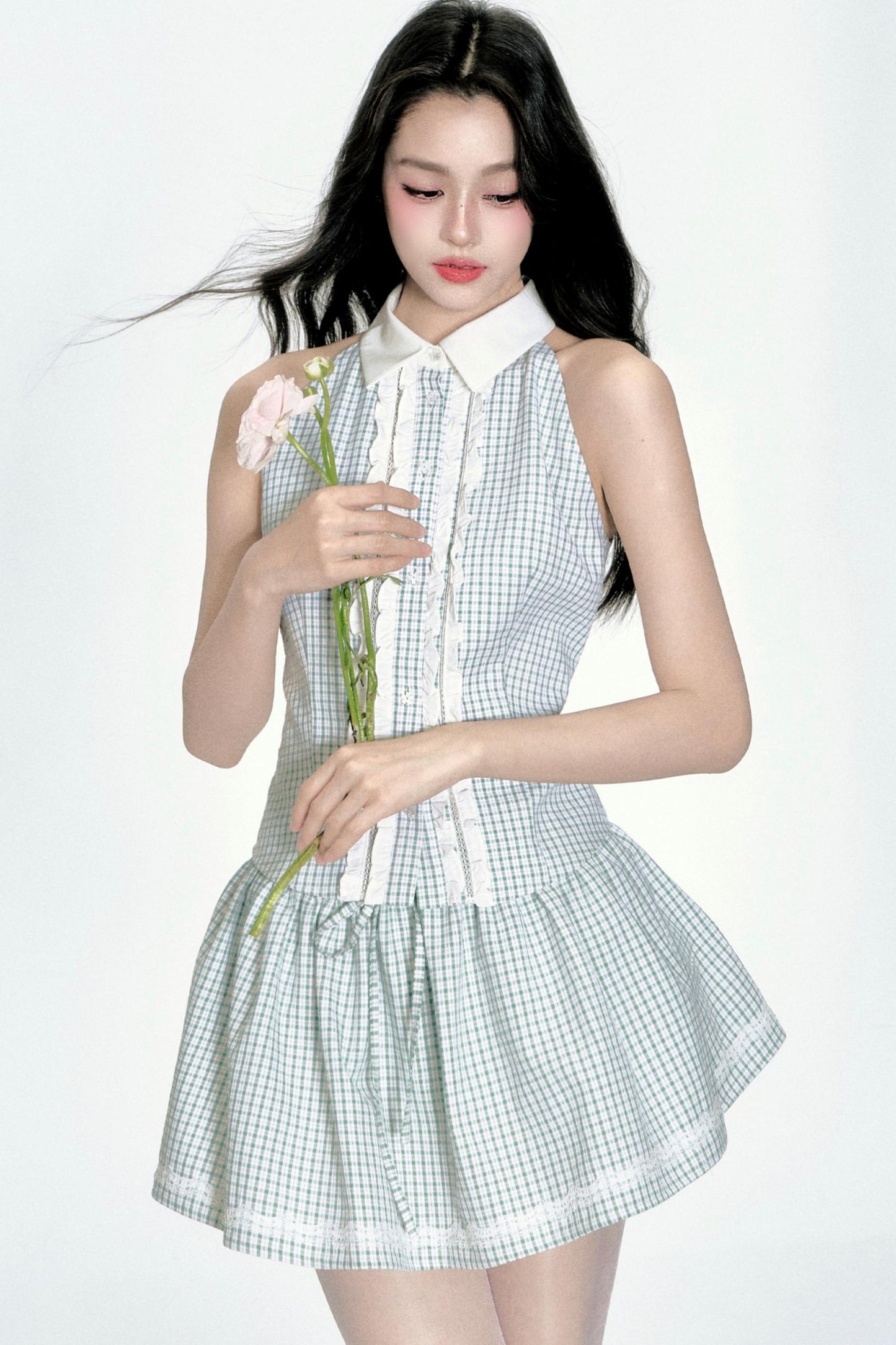 Lime Mint Green Check Set-Up