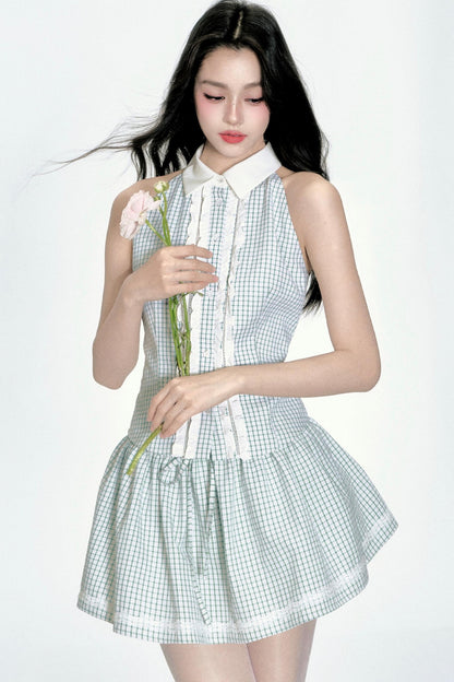 Lime Mint Green Check Set-Up