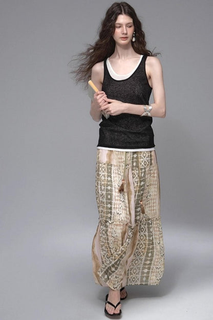 Tri-Color Linen Vest