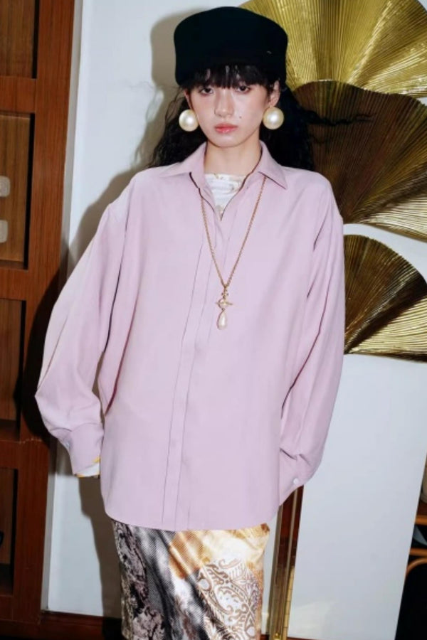 Vintage Brushed Loose Casual Top Shirt