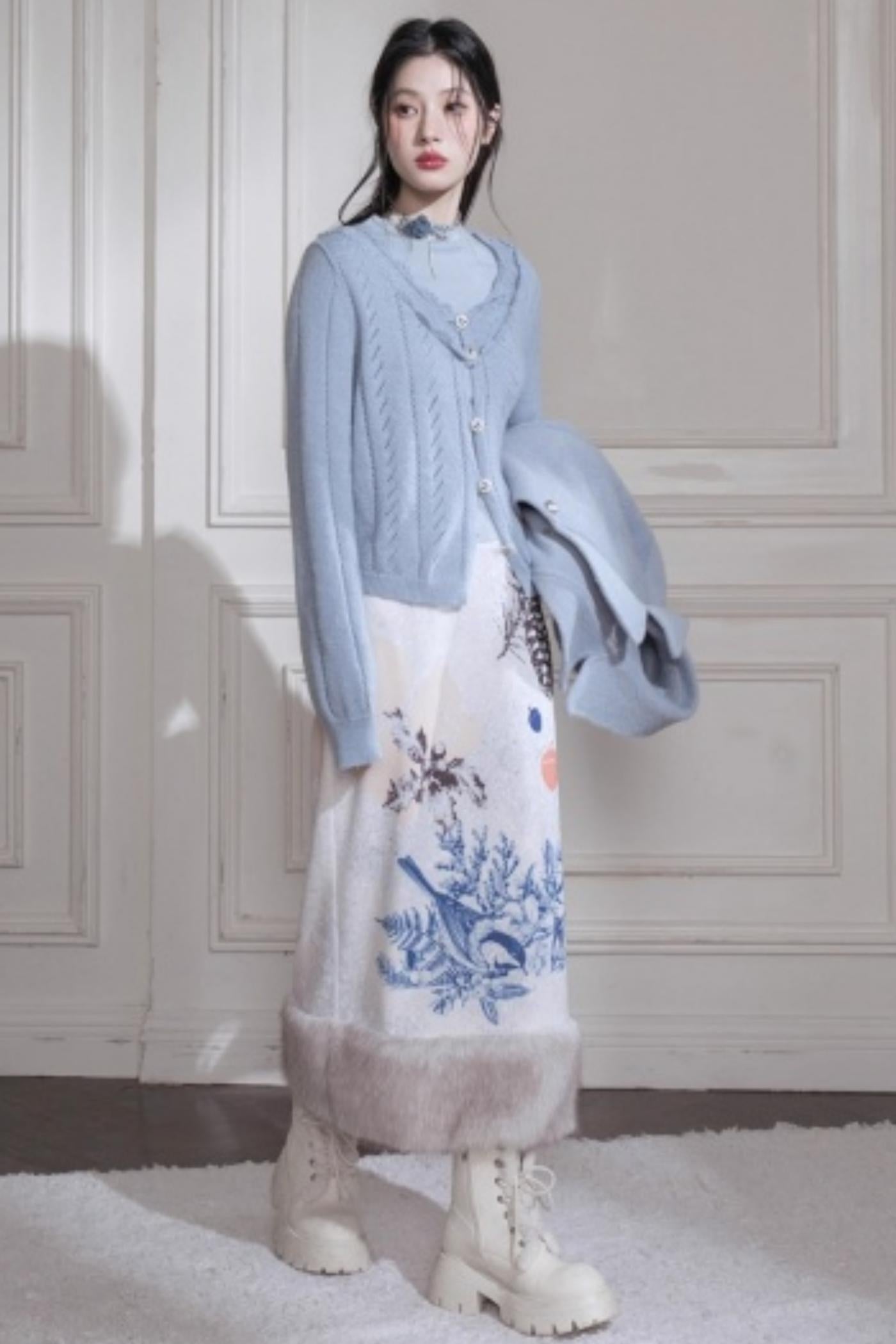 Winter Night Snow Plush Skirt