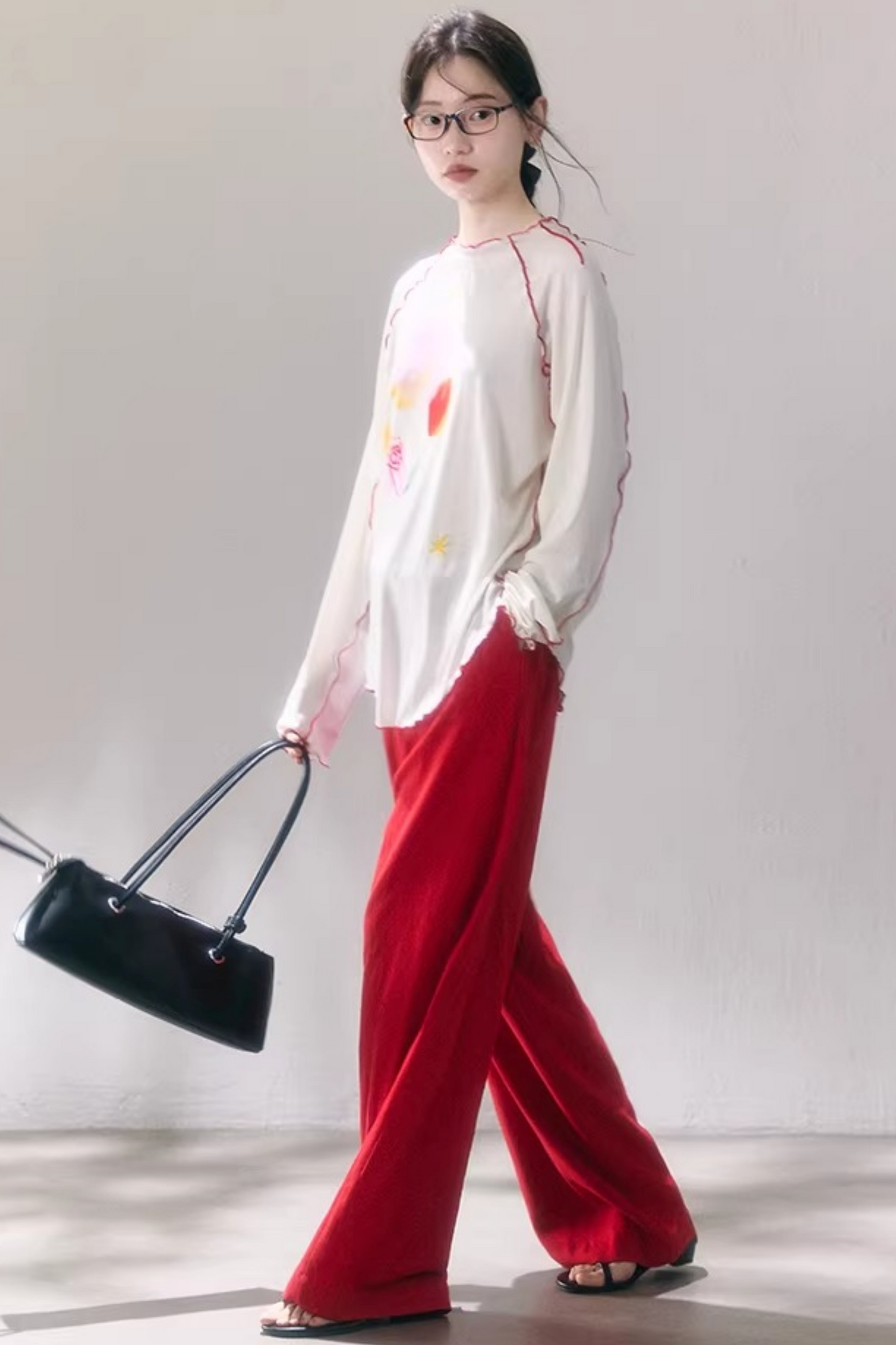 Tencel-Bluse mit Poesie-Print