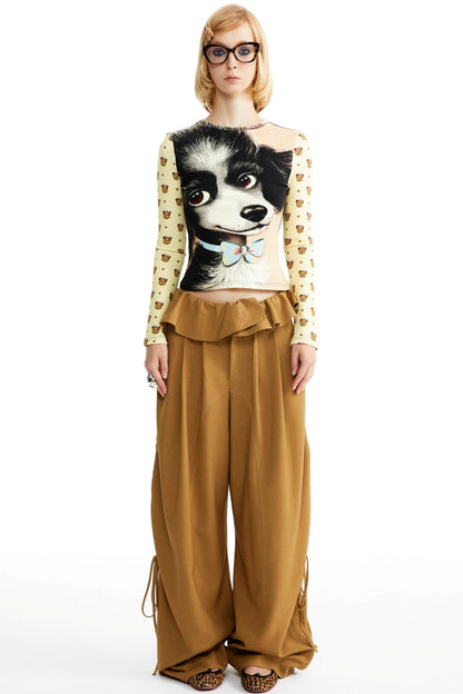 Cotton Puppy Print Base Top